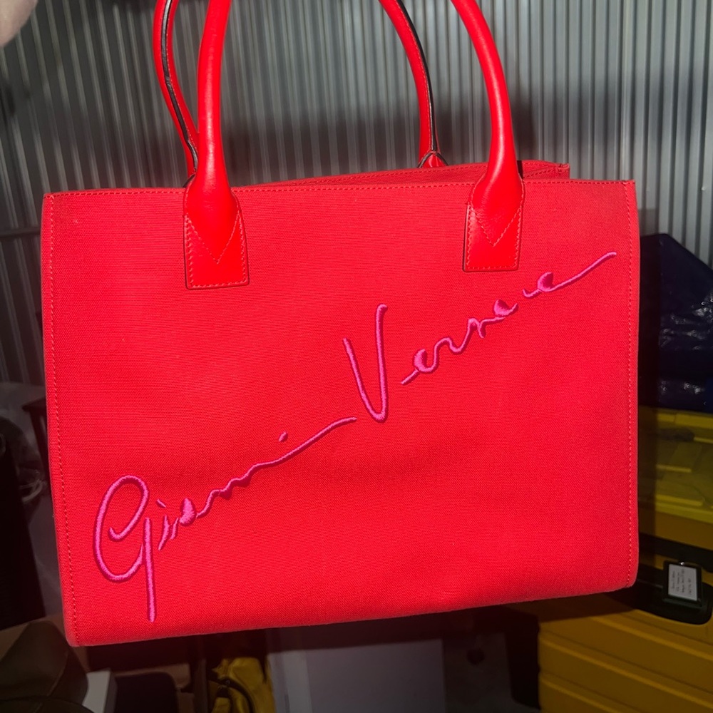 Versace Red Tote Bag